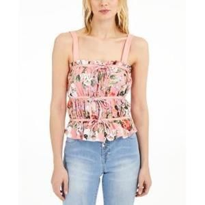 MSRP $50 Inc Ruched Tie Tank Top Orange Size Large